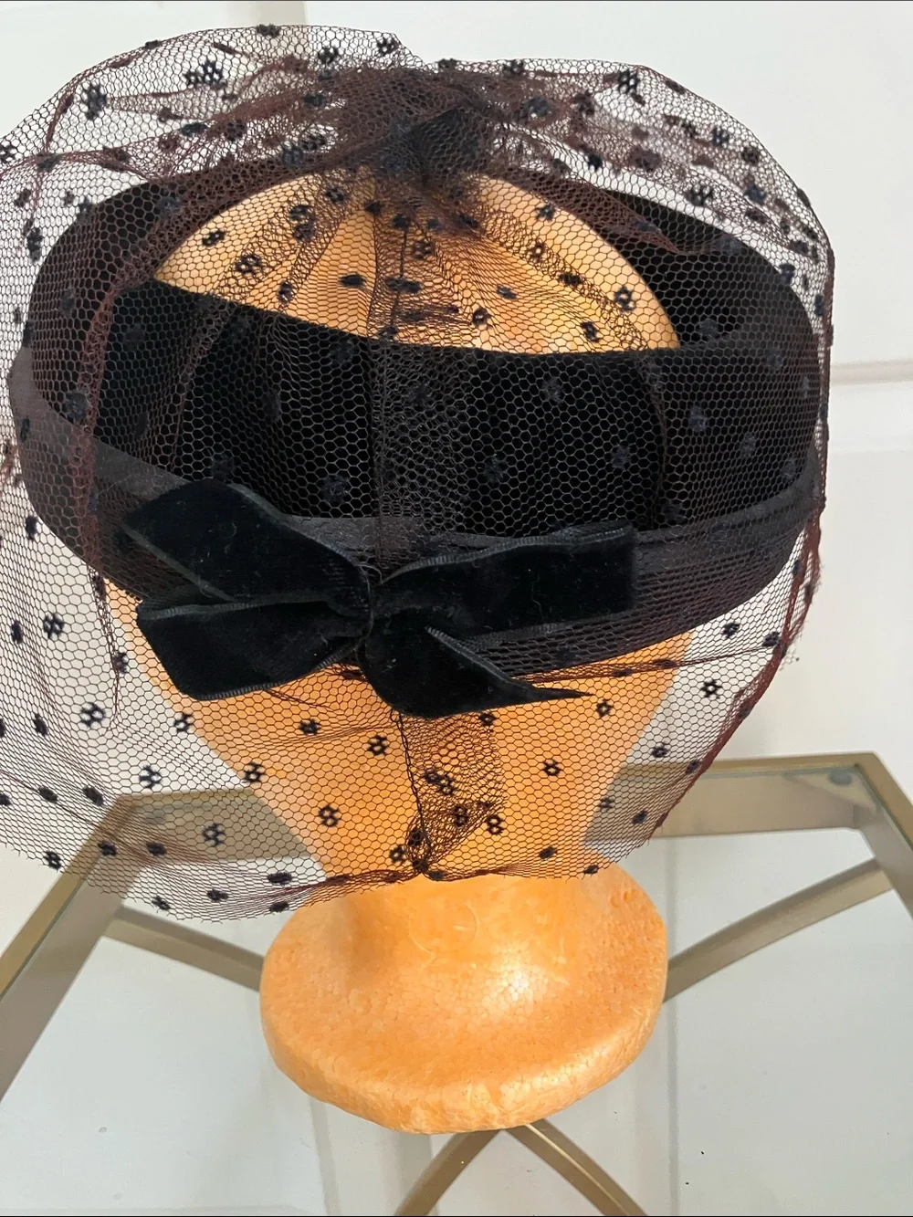 Black Veiled Cocktail Pillbox Hat